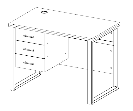 Стіл вчителя на металокаркасі з тумбою 1000х600х750 мм МЕБЛІ ТЕХНОСТИЛЬ